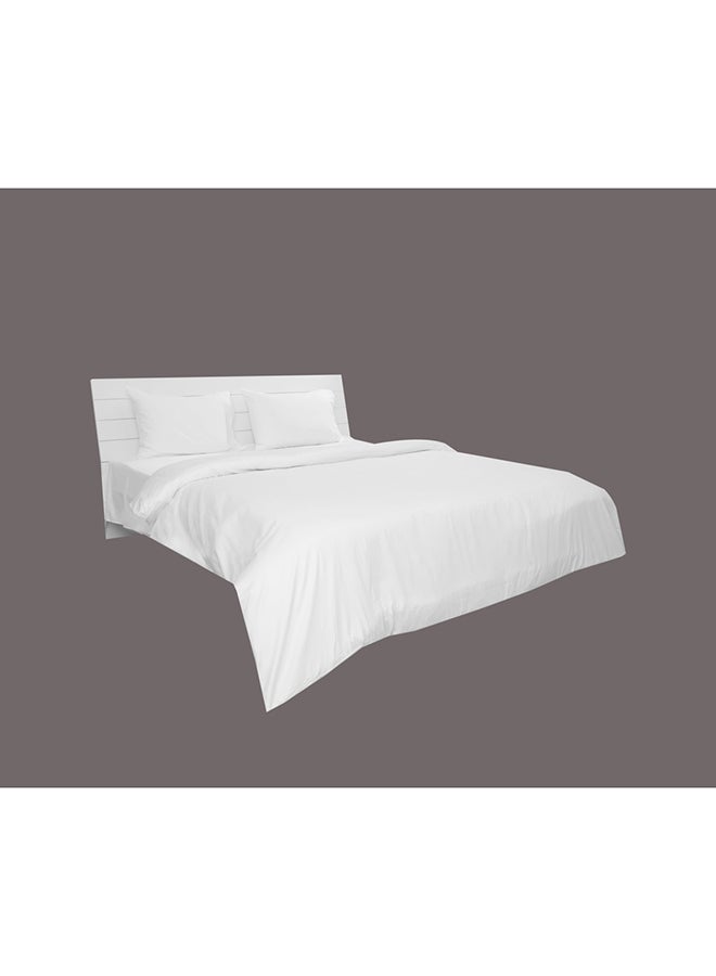 Hotel Linen Queen Duvet Cover 250tc Sateen Plain 100% Cotton White 245x245cm - Image 2